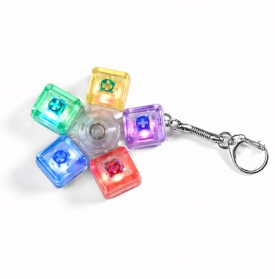 Keyboard Fidget Toy Clicker spinner met LED Verlichting – Toetsenbord Fidget – Fidget spinner - Anti Stress Speelgoed voor Volwassenen & Kinderen – Transparant met multicolor lampjes