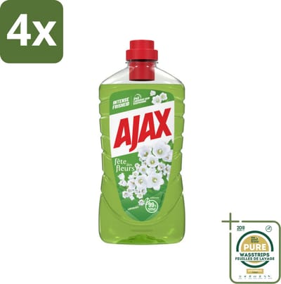 Ajax Allesreiniger Fête des Fleur Lentebloem 1 liter - Voordeelverpakking - 4 stuks - Frisheid - Lentebloem