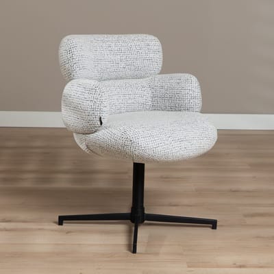 Bronx71® Eetkamerstoel Coco gemêleerde stof off white/zwart - stoel