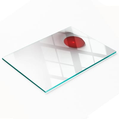 Decoratieve glazen keukensnijplank in abstracte bolvorm, 80x52 cm