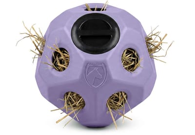 Excellent Horse Slowfeeder Paard - Hooinet Paarden - Interactief Paardenspeelgoed - Voederbal voor Paarden - 42x40x38 cm - Feed & Play Ball - Paars
