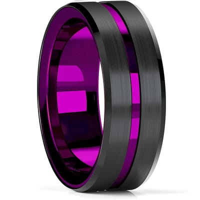 Mode 8mm Heren Zwart Roestvrij Staal Ringen Zandgestraalde Afwerking Vingerringen Voor Mannen Dagelijkse Slijtage Trouwring Sieraden 12 black