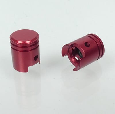 Bouchon de valve Bike It Piston aluminium anodisé rouge pour moto auto quad Neuf