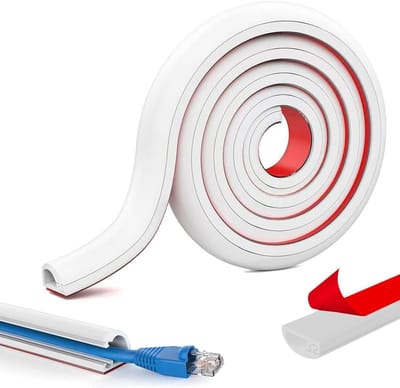 Flexibele zelfklevende kabelgoot in wit van silicone - Ideaal voor kabelbeheer en organisatie