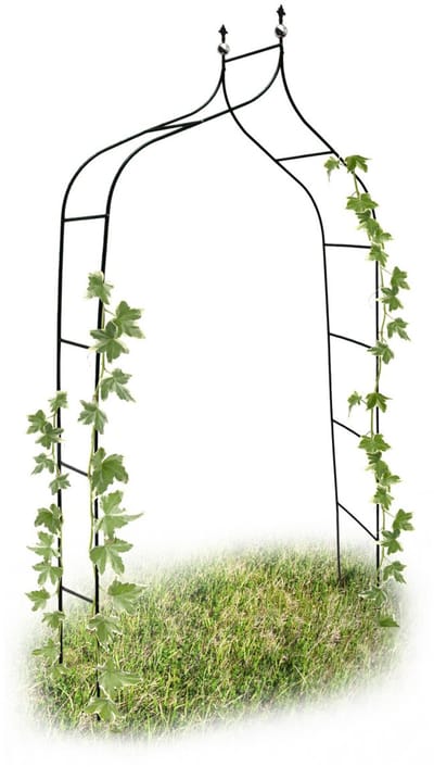 3x rozenboog metaal dubbele spits - weervast - plantensteun - tuinboog - groen