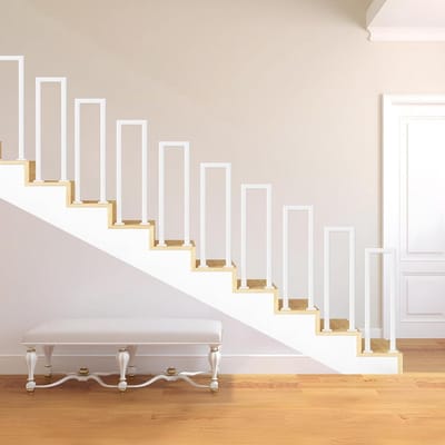 Trapleuning - Balustrade reling - Veilig traplopen - Roestwerende coating - 95 cm - Wit