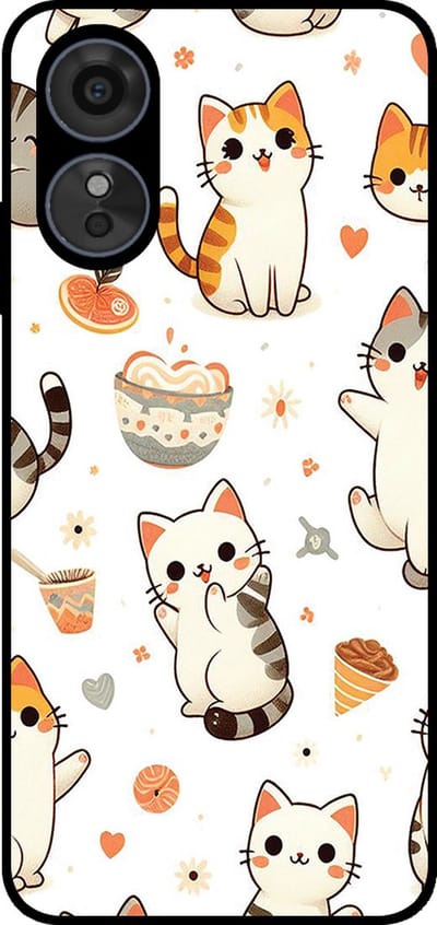Smartphonica Telefoonhoesje Geschikt voor Oppo A1 / A98 / F23 met katten opdruk - TPU backcover case cat design geschikt voor Oppo A1;Oppo A98;Oppo F23