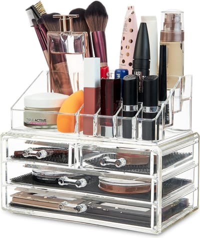 Make-up organizer, make-up plank organizer, cosmetica organizer met schuifladen, maat L Make-up organizer, make-up plank organizer, cosmetica organizer met schuifladen, size L