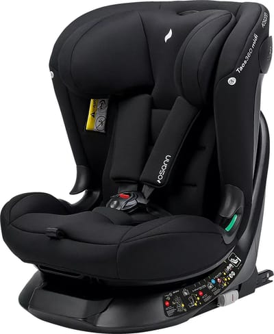 Osann Taos360 i-Size, 360° draaibaar autostoeltje voor kinderen van 40-150 cm, achterwaarts gericht met Isofix en top-tether op de basis, babyautostoeltje – Zwart