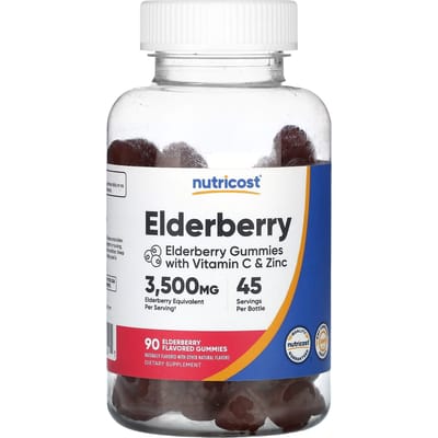 Nutricost, sureau, 90 gummies aromatisés