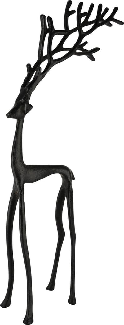 Dekoratief | Deco rendier, zwart, metaal, 30x16x67cm | A248152