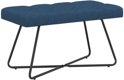 vidaXL - Bank - met - knopen - tufting - Blauw - 80 - x - 40 - x - 46 - cm - Stof