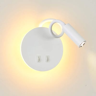 3W+8W LED Nachtlampje Wandlamp Leeslamp Nachtlampje LED Zwaan Leeslamp Moderne Leeslamp Wandleeslamp Slaapkamer Leeslamp met Schakelaar,85-265V,Wit