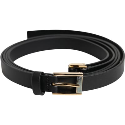 Dolce & Gabbana Zwarte Classic Gouden Metalen Logo Gesp Riem