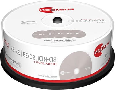 Blu-ray BD-R DL - Lege schijven - Data Archiveren - Krasbestendige coating - 50 GB 25 stuks - Zilver
