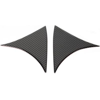 2 stuks Koolstofvezel Achterruit Spoiler Zijvleugel Afdekking Sierlijst Frame voor Mazda3 Axela 2014 2018 gray