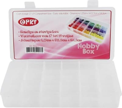 OPBERGDOOS met vakken 19.5 cm x 13 cm x 3.7 cm, OPRY