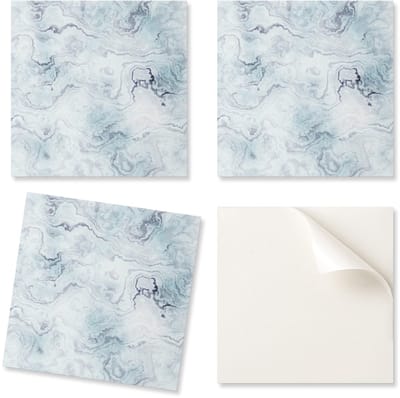 Set zelfklevende vinyltegels met abstract marmerpatroon, 20x20x20 cm