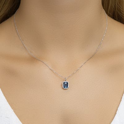 Hanger London Blue Topaas En Diamant 0.10ct H Si