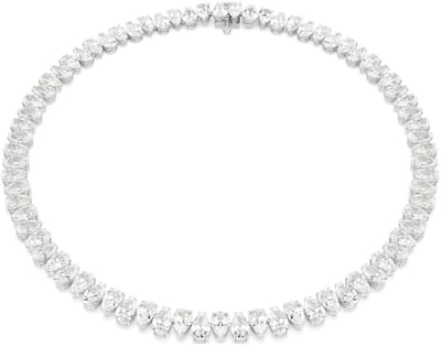 Swarovski Swarovski sieraden Matrix ketting 5662277 | luxe sieraden ketting zilver | Pear slijpvorm, heldere Swarovski zirkonia kristallen, rhodium toplaag