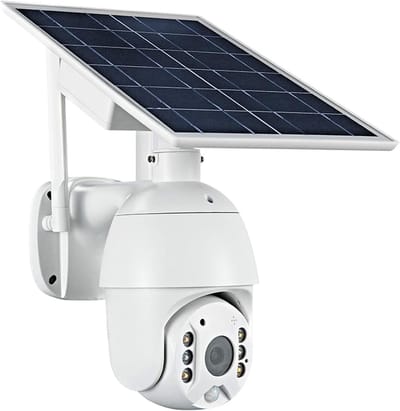 Beveiligingscamera Buiten - 4G WiFi Camera - Huisbewaking - Zonnepaneel Opladen - 1080p HD - Wit
