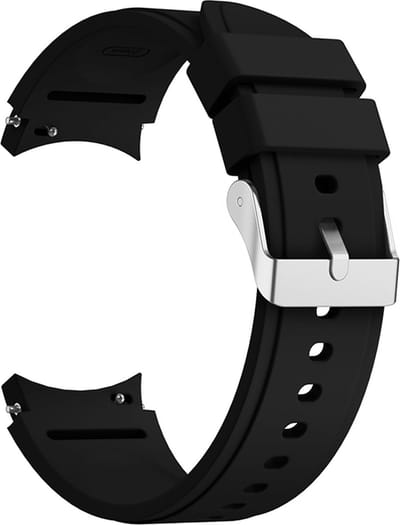 Siliconen bandje - geschikt voor Samsung Galaxy Watch 7 / Watch FE / Watch 6 / Watch 6 Classic / Watch 5 / Watch 5 Pro / Watch 4 / Watch 4 Classic - zwart