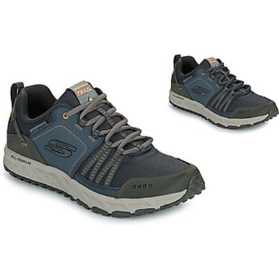 Skechers ESCAPE PLAN Heren Wandelschoenen - Donkerblauw / Oranje