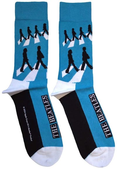 The Beatles - Abbey Road Silhouettes Repeat Enkelsokken - Blauw