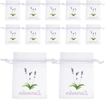 Lavendelzakjes Leeg - Geurzakjes Aromatherapie - Opbergen Kruiden - Trekkoord Sluiting - 40 Stuks - Wit