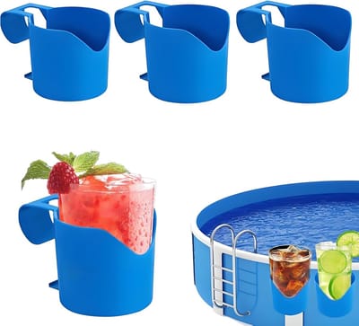 Drankhouder voor zwembad, opblaasbare drankhouder, drijvende bekerhouder, multifunctionele zwembadaccessoires, past in de meeste zwembaden (blauw)
