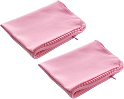 SnelShoppen - Ergonomische Kussenhoezen voor Neksteun Kussens, 40 x 25 x 10 cm, Wasbare, Ademend, Zacht Katoen, Perfect voor Reiskussens, Roze