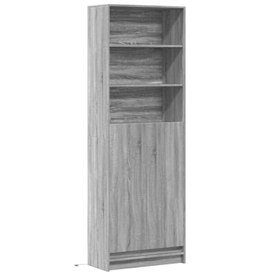 vidaXL - Hoge - kast - met - LED - 69x32,5x200 - cm - bewerkt - hout - grijs - sonoma