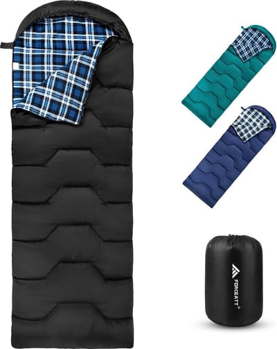 Slaapzak, 3-4 seizoenen, -5 °C, flanel en 20 °C, polyester, slaapzak voor volwassenen, waterdichte slaapzak, winter, warm, perfect voor camping, indoor, outdoor en koud weer.