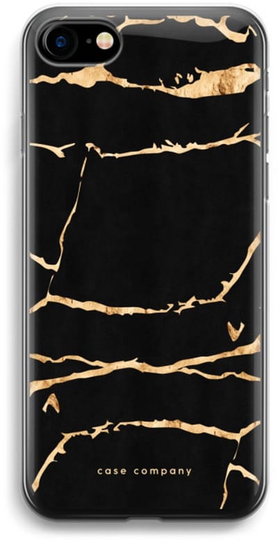 Case Company® - Hoesje geschikt voor iPhone SE 2020 hoesje - Gouden marmer - Soft Cover Telefoonhoesje - Bescherming aan alle Kanten en Schermrand