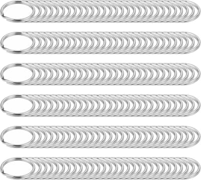 200 Stuks 20mm Sleutelhangers Dubbele Lussen voor Sieraden, Armbanden en Creatieve Knutselprojecten (Zilver)