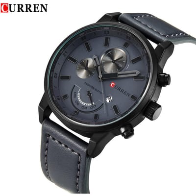 CURREN Nieuw Merk Mode Quartz Herenhorloge PU Leer Met Kalender 3ATM Waterbestendig Man Casual gray