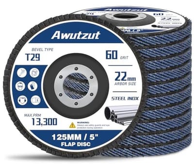 Waaierschijf 125 mm - 10 stuks, korrel 60 voor haakse slijper