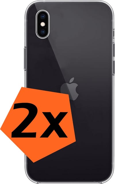Hoes - 2 Stuks - Geschikt voor Apple iPhone X - Sterk & Shockproof - Case Siliconen - Back Cover - Telefoon Hoes - Transparant