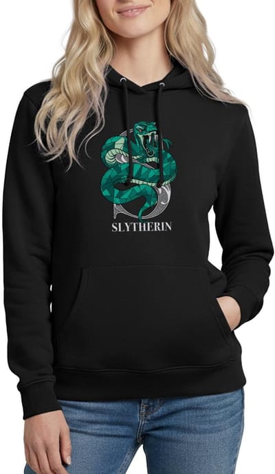 Harry Potter Slytherin Coat of Arms Monochrome Hoodie Dames