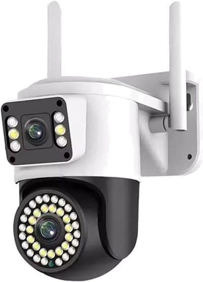 Beveiligingscamera - Wifi Camera - Huis Bewaken - Dubbele Lens - 8MP 4K - Zwart