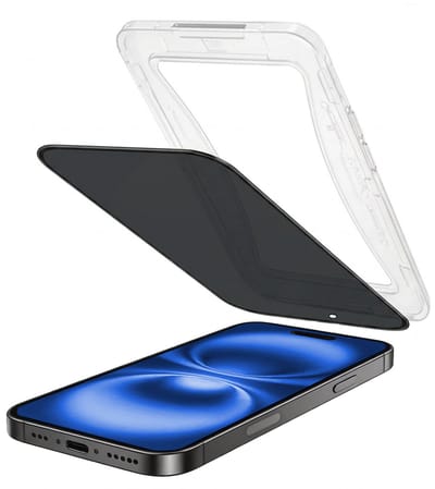 Privacy Screenprotector - Geschikt voor Apple iPhone 16 - Met Installatie Kit - Beschermglas - Anti-Spy - Flexibel Glas - Tempered Glass - Screen Protector