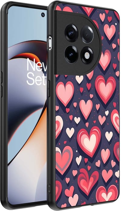 Smartphonica Telefoonhoesje Geschikt voor OnePlus 11R met Hartjes Opdruk - TPU Backcover Case With Heart Design geschikt voor OnePlus 11R
