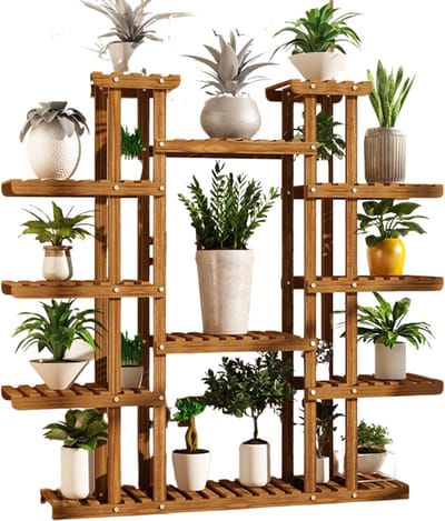 Archi plantenrek - Plantenstandaard binnen – Plantenstandaard buiten - 11-laags – Hout – Binnen & buiten – 116 x 115 cm