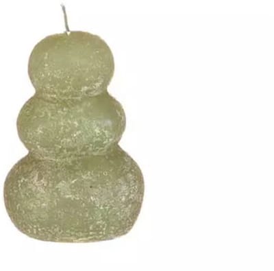 Pebble candle d7xh9,5 cm, groen Hortus