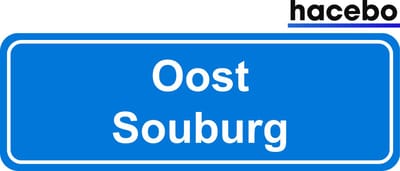 Hacebo - Plaatsnaam Sticker - 29x10 CM - Oost Souburg sticker - Verkeersborden sticker - grappige cadeaus - Oost Souburg