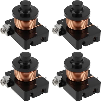 Solidchoice- Start Relais 4-Pack - Geschikt voor 1/3HP Compressoren - Directe Vervanging - Zwarte Behuizing - Betrouwbare Geleidbaarheid - Compressor Relais