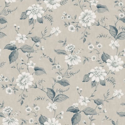 Boråstapeter Vliesbehang 3576 - Cottage garden - Botanisch Taupe - 53cm x 10.05m