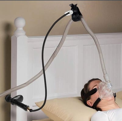 CPAP Slang Houder - CPAP-accessoires - Houder - 360-graden Rotatie - Opvouwbaar - 95cm - Zwart