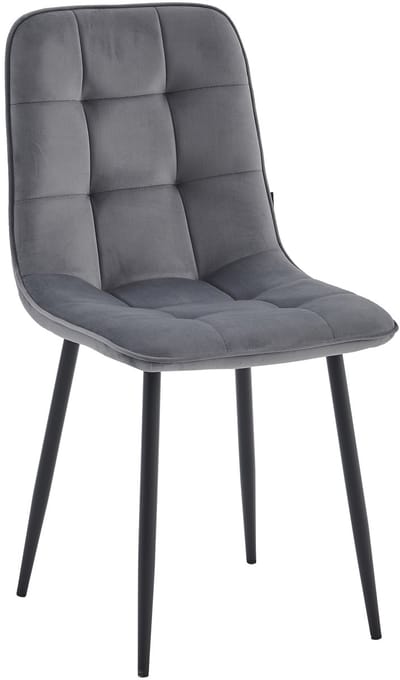 Colenis Bloqs Eetkamerstoel – Grijs – Velvet – Set van 2