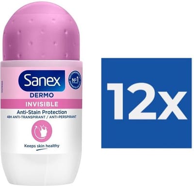 Sanex - Deodorant - Roller - pH Balance Dermo - Invisible - 50ml x 12